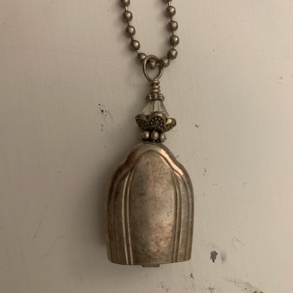Silver cute bell necklace